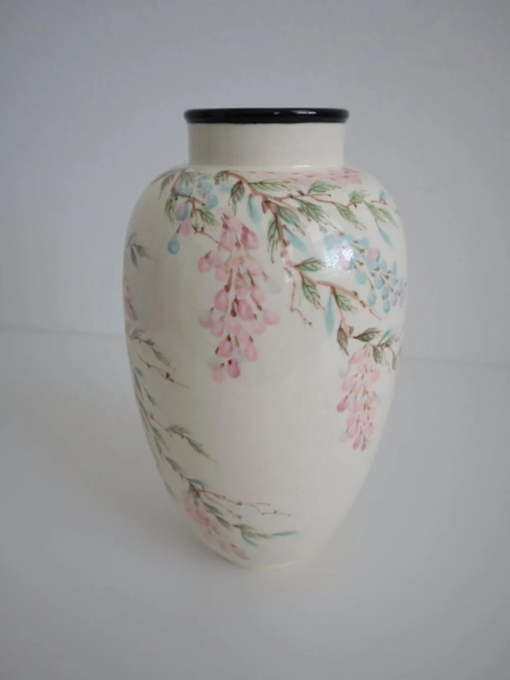 Vintage 90s Sally Noland Hand Painted Vase